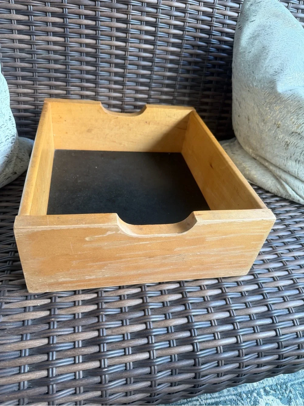 Wooden Catchall Tray in Natural Wood Vintage Drawer